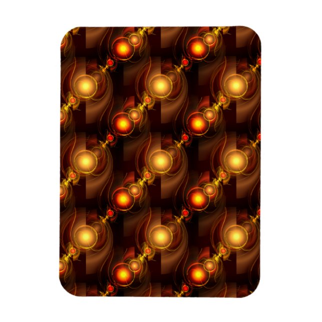 Guld Modern Boho Elegant Abstrakt Konst Mönster #5 Magnet (Vertikal)