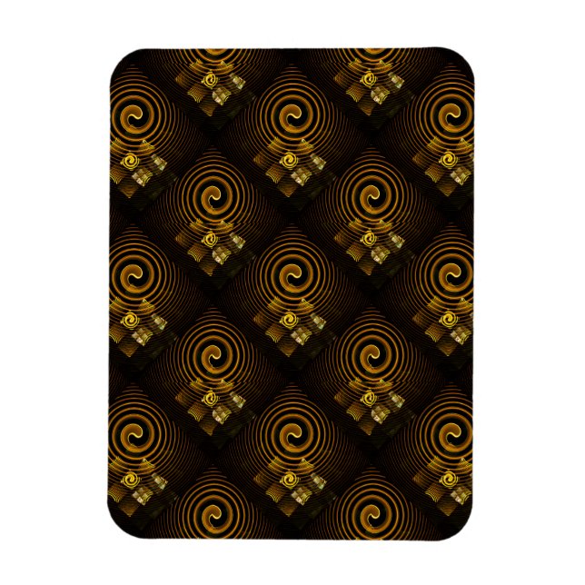 Guld Modern Boho Elegant Abstrakt Konst Mönster #5 Magnet (Vertikal)