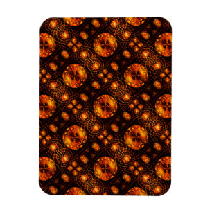 Guld Modern Boho Elegant Abstrakt Konst Mönster #5 Magnet