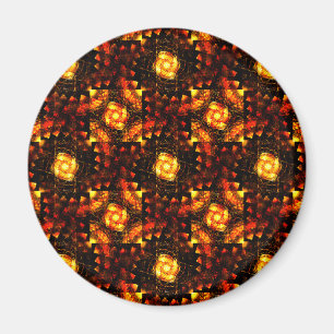 Guld Modern Boho Elegant Abstrakt Konst Mönster #5 Magnet