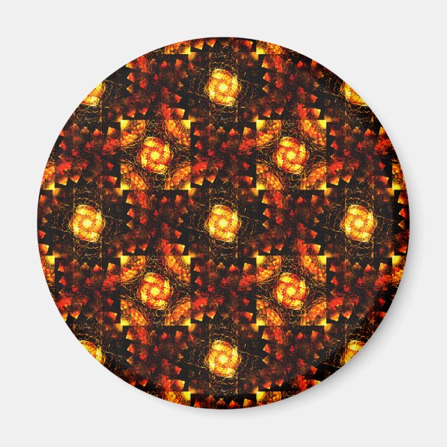 Guld Modern Boho Elegant Abstrakt Konst Mönster #5 Magnet (Framsidan)