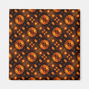 Guld Modern Boho Elegant Abstrakt Konst Mönster #5 Magnet