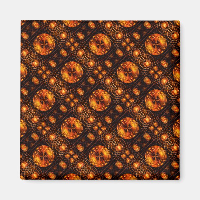 Guld Modern Boho Elegant Abstrakt Konst Mönster #5 Magnet (Framsidan)