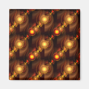 Guld Modern Boho Elegant Abstrakt Konst Mönster #5 Magnet
