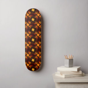 Guld Modern Boho Elegant Abstrakt Konst Mönster #5 Mini Skateboard Bräda 18,5 Cm