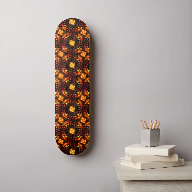 Guld Modern Boho Elegant Abstrakt Konst Mönster #5 Mini Skateboard Bräda 18,5 Cm (Väggkonst)