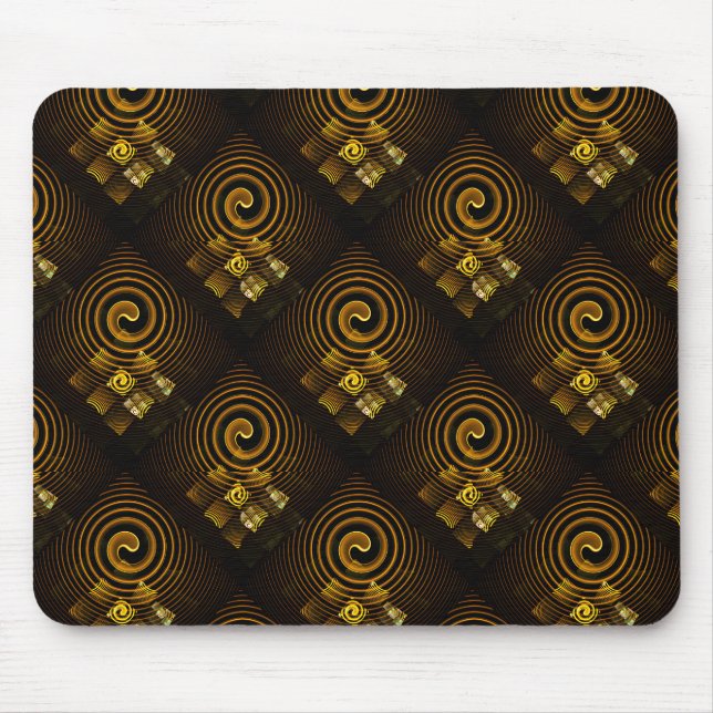 Guld Modern Boho Elegant Abstrakt Konst Mönster #5 Musmatta (Framsidan)