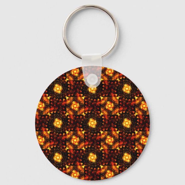 Guld Modern Boho Elegant Abstrakt Konst Mönster #5 Nyckelring (Framsida)