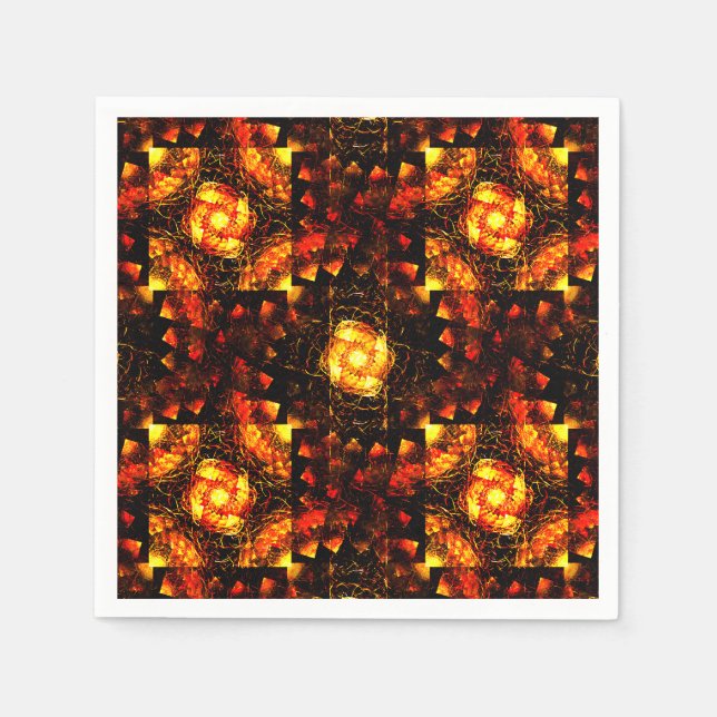 Guld Modern Boho Elegant Abstrakt Konst Mönster #5 Pappersservett (Framsidan)