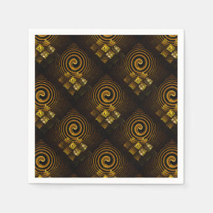 Guld Modern Boho Elegant Abstrakt Konst Mönster #5 Pappersservett