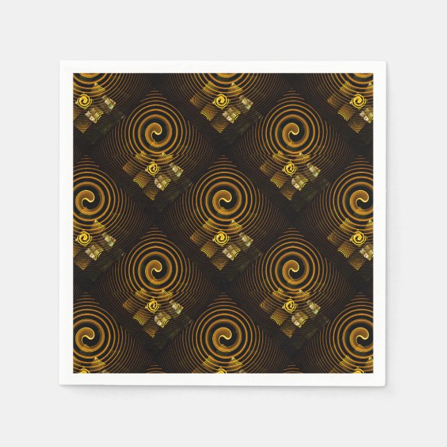 Guld Modern Boho Elegant Abstrakt Konst Mönster #5 Pappersservett (Framsidan)