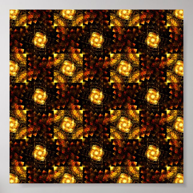 Guld Modern Boho Elegant Abstrakt Konst Mönster #5 Poster (Framsidan)