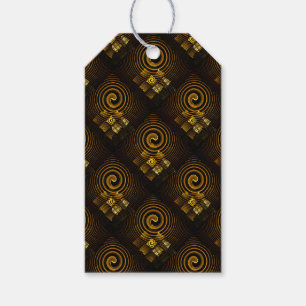 Guld Modern Boho Elegant Abstrakt Konst Mönster #5 Presentetikett