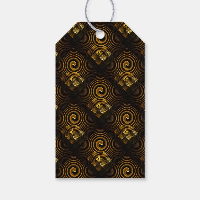 Guld Modern Boho Elegant Abstrakt Konst Mönster #5 Presentetikett (Framsidan)