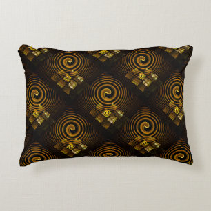 Guld Modern Boho Elegant Abstrakt Konst Mönster #5 Prydnadskudde
