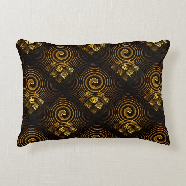 Guld Modern Boho Elegant Abstrakt Konst Mönster #5 Prydnadskudde (Framsidan)