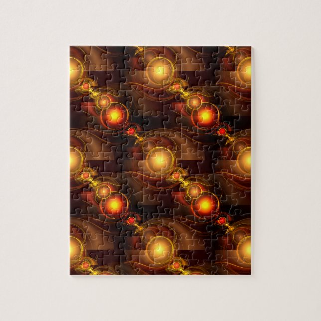 Guld Modern Boho Elegant Abstrakt Konst Mönster #5 Pussel (Vertikal)