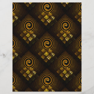 Guld Modern Boho Elegant Abstrakt Konst Mönster #5 Reklamblad