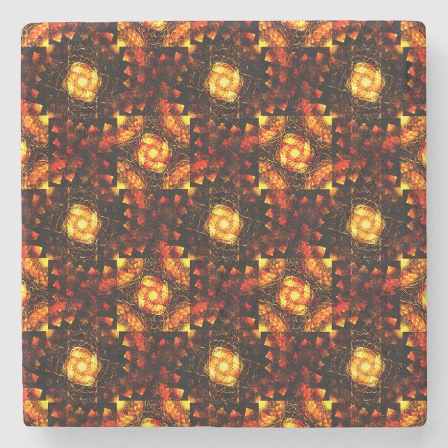 Guld Modern Boho Elegant Abstrakt Konst Mönster #5 Stenunderlägg (Framsidan)
