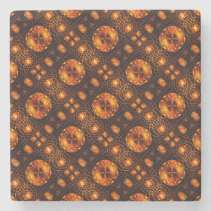Guld Modern Boho Elegant Abstrakt Konst Mönster #5 Stenunderlägg
