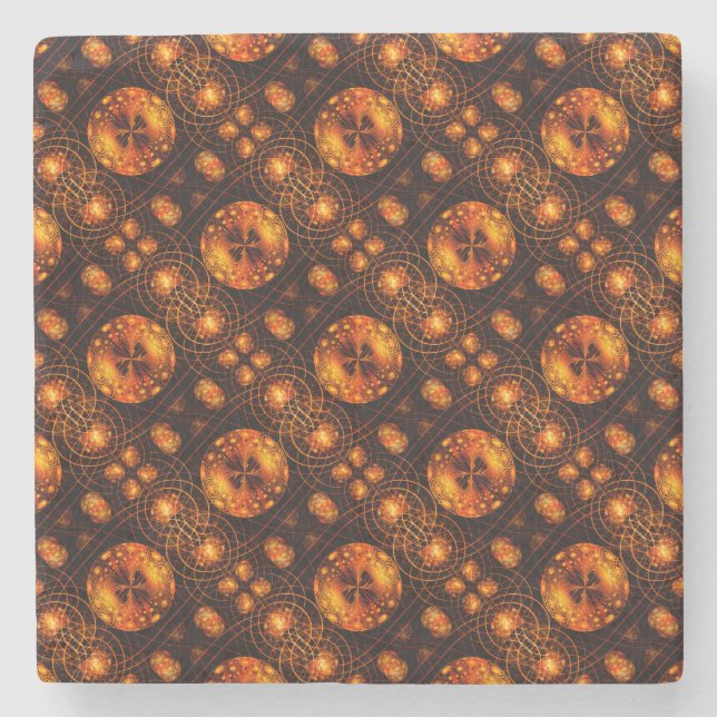 Guld Modern Boho Elegant Abstrakt Konst Mönster #5 Stenunderlägg (Framsidan)