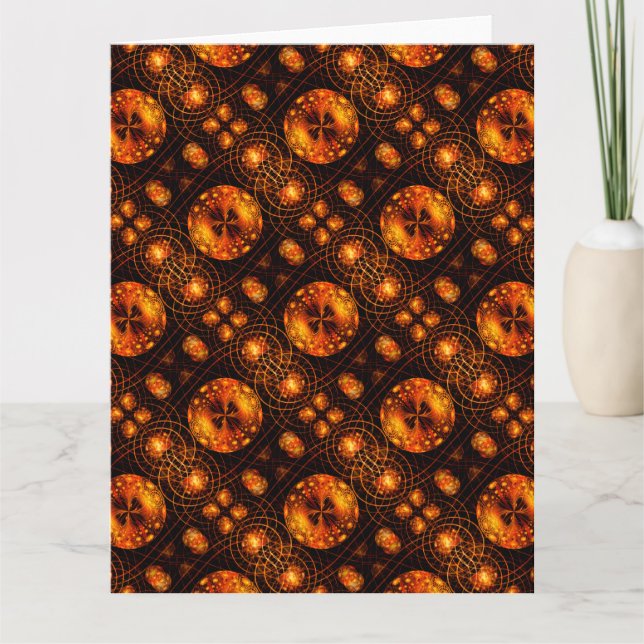 Guld Modern Boho Elegant Abstrakt Konst Mönster #5 Tack Kort (Framsida)