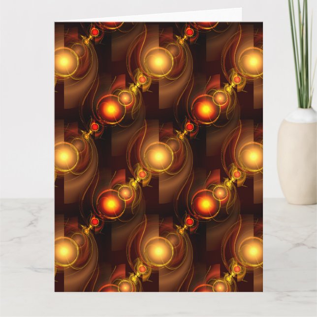 Guld Modern Boho Elegant Abstrakt Konst Mönster #5 Tack Kort (Framsida)