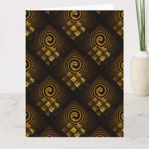 Guld Modern Boho Elegant Abstrakt Konst Mönster #5 Tack Kort