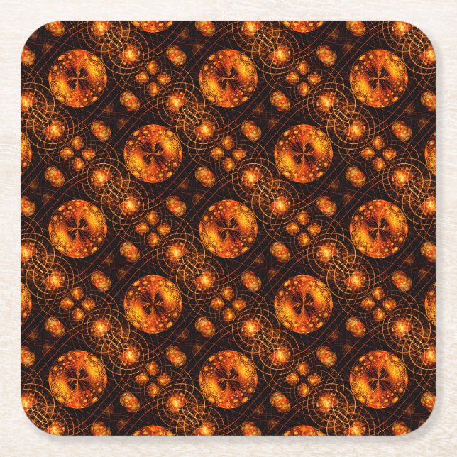 Guld Modern Boho Elegant Abstrakt Konst Mönster #5 Underlägg Papper Kvadrat (Framsidan)