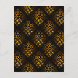 Guld Modern Boho Elegant Abstrakt Konst Mönster #5 Vykort