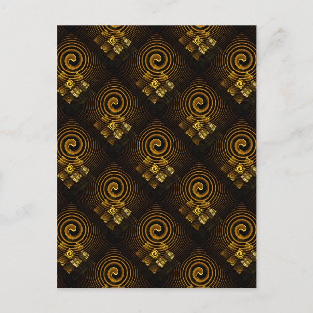 Guld Modern Boho Elegant Abstrakt Konst Mönster #5 Vykort (Framsida)