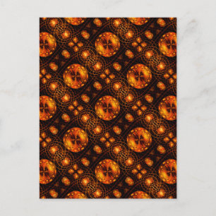 Guld Modern Boho Elegant Abstrakt Konst Mönster #5 Vykort