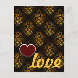 Guld Modern Boho Elegant Abstrakt Konst Mönster #5 Vykort
