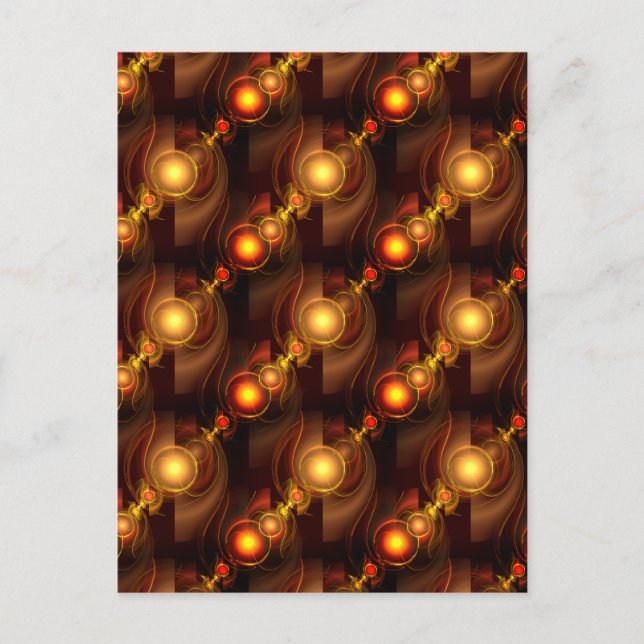 Guld Modern Boho Elegant Abstrakt Konst Mönster #5 Vykort (Framsida)