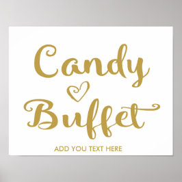 Guld Modern Calligraphy Candy Buffet print Poster