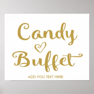 Guld Modern Calligraphy Candy Buffet print Poster