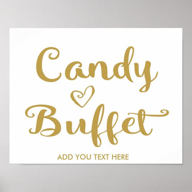 Guld Modern Calligraphy Candy Buffet print Poster (Framsidan)
