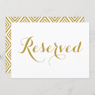 Guld Modern Calligraphy Reserved Bröllop Sign Inbjudningar