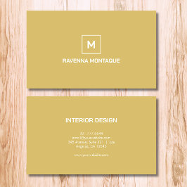 Guld Modern Elegant Enkel Monogram Namn Visitkort