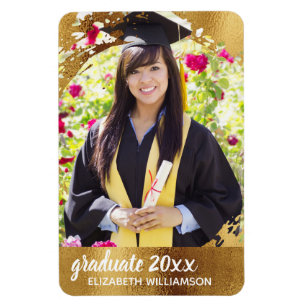 Guld- modern elegant för studentenfotoFaux Magnet