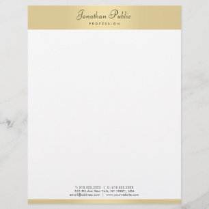 Guld- modern elegant handskriven textmall för Faux Brevhuvud