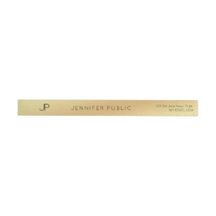 Guld- modern elegant slank Monogrammallchic Etikettband