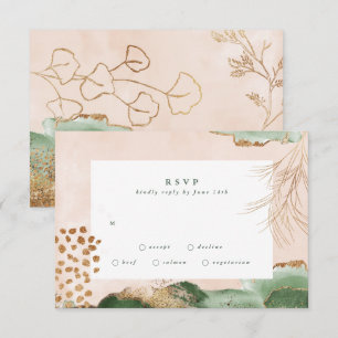 Guld Modern Eucalyptus Abstrakt Greenery Moss OSA Kort