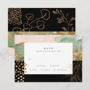 Guld Modern Eucalyptus Abstrakt Greenery Onyx OSA Kort