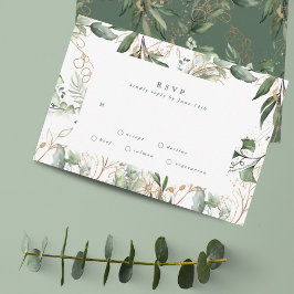 Guld Modern Eucalyptus Elegant Greenery Moss OSA Kort