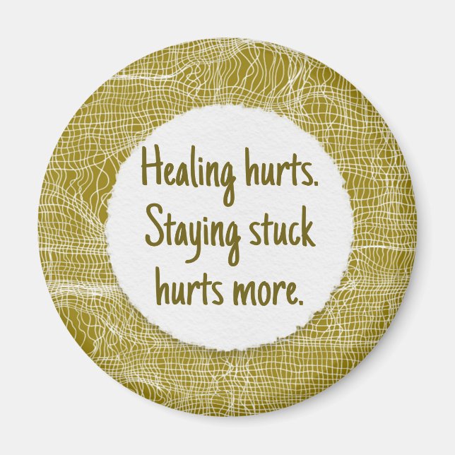 Guld Modern Fabric Struktur Anpassningsbar Phrase Magnet (Framsidan)