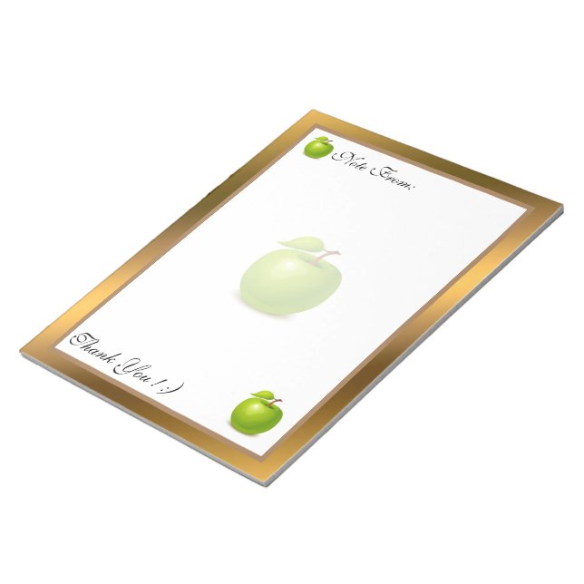 Guld Modern frukt, lägg till texten Anteckningsblock (Vinklad)