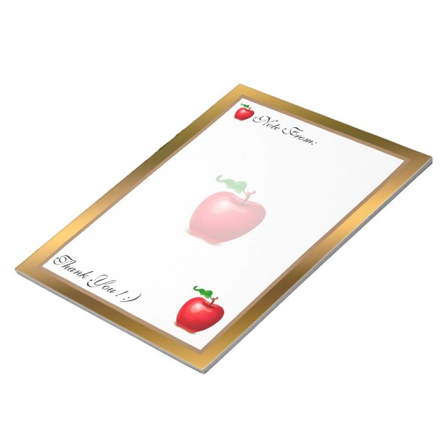 Guld Modern frukt, lägg till texten Anteckningsblock (Vinklad)