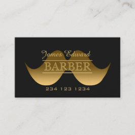 Guld Modern gentleman Mustache Barber Manar Salon Visitkort