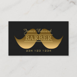 Guld Modern gentleman Mustache Barber Manar Salon Visitkort